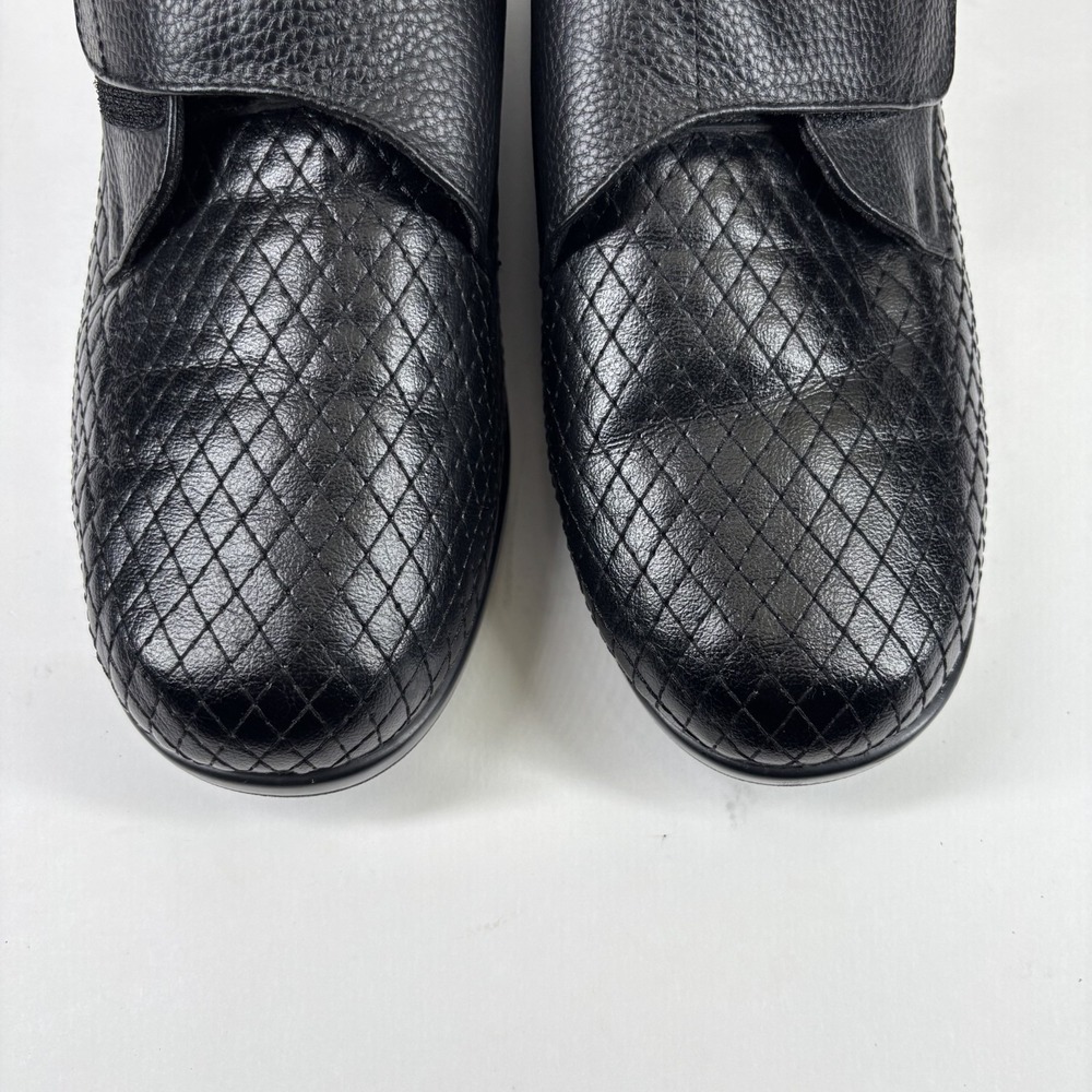 Stride Lite Classic Sydney Men's 12W/Women's 13XW Black Leather Diabetic Shoes - Picture 2 of 16